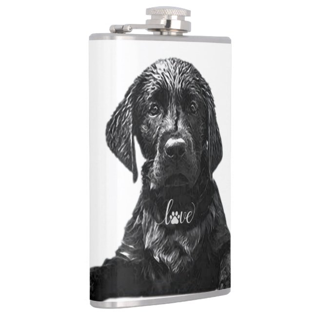 Black Labrador Retriever puppy T-Shirt Throw Pil Fickplunta (Höger)