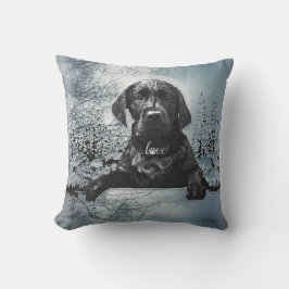 Black Labrador Retriever puppy T-Shirt Throw Pil Kudde