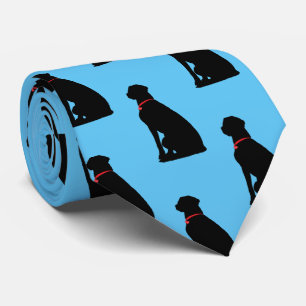 Black Labrador Retriever Red Heart Blue Slips