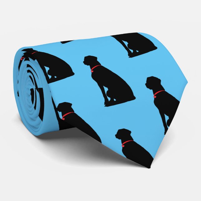 Black Labrador Retriever Red Heart Blue Slips (Rullad)