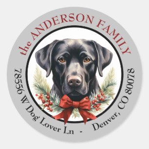 Black Labrador Retriever-Returadressen - jul Runt Klistermärke