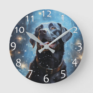 Black Labrador Retriever Rund Klocka