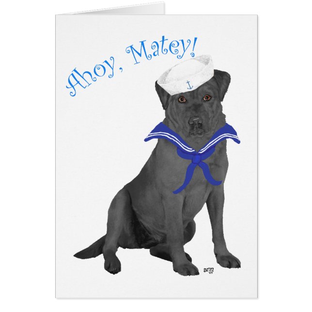 Black Labrador Retriever Sailor Hälsningskort (Framsidan)