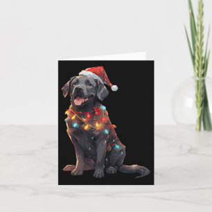 Black Labrador Retriever Santa Hat-julljus Kort