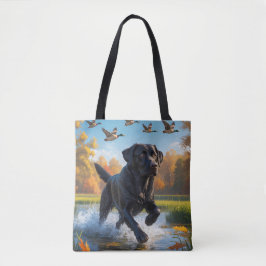 Black Labrador Retriever Shoulder Tote Bag Tygkasse
