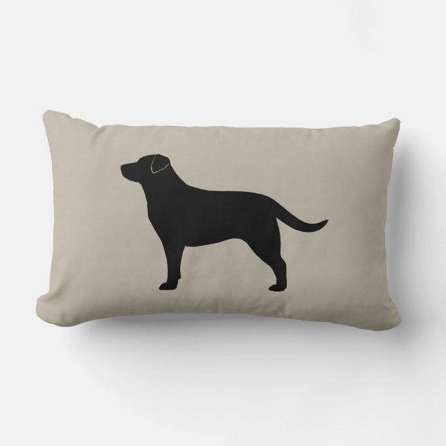 Black Labrador Retriever Silhouette Decorative Lumbarkudde (Framsida)