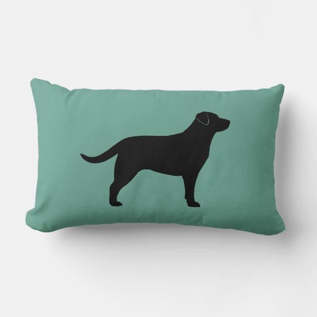Black Labrador Retriever Silhouette Decorative Lumbarkudde (Framsida)