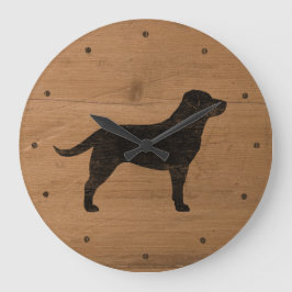 Black Labrador Retriever Silhouette Stor Klocka