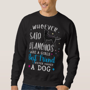 Black Labrador Retriever som sa att diamanter Lång Ärmad Tröja