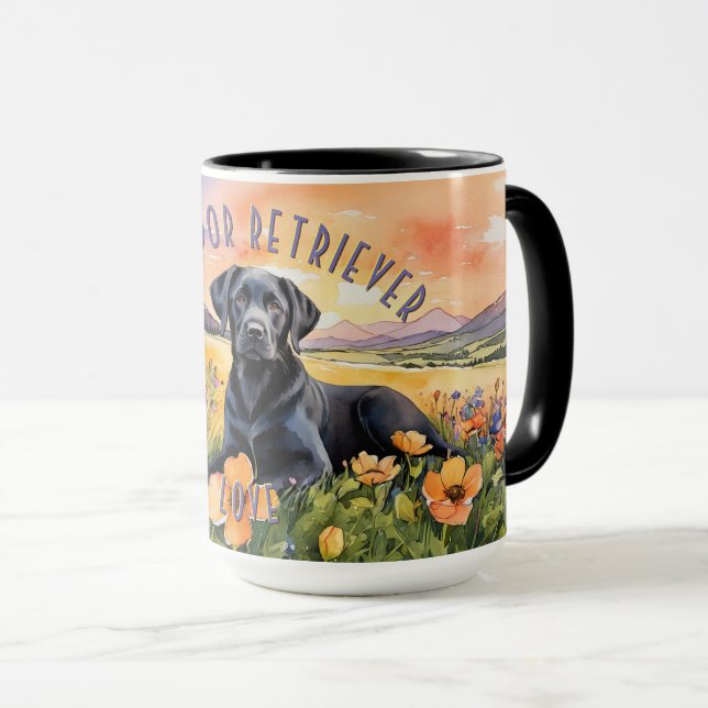 Black Labrador Retriever Sunrise Combo Mugg (Framsida höger)