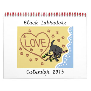 Black Labrador Retriever Tecknad Calendar 2015 Kalender