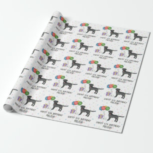 Black Labrador Retriever Tecknad hund - födelsedag Presentpapper