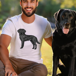 Black Labrador Retriever Tecknad hund Illustration T Shirt