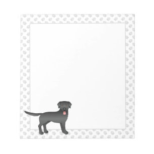 Black Labrador Retriever Tecknad hund & Tass Anteckningsblock