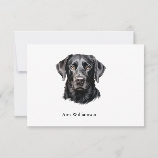Black Labrador Retriever Thank You Card Tack Kort (Framsida)