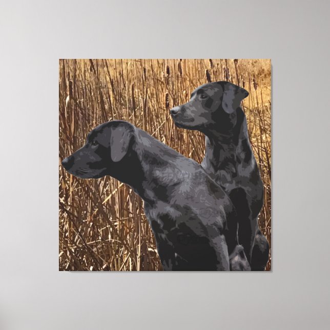 Black Labrador Retriever Wall Décor Canvastryck (Framsida)