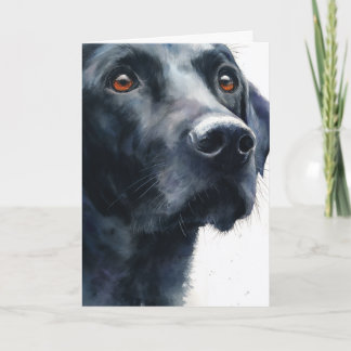 Black labrador retriever watercolor kort