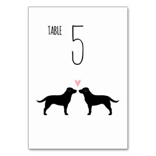 Black Labrador Retrievers Hundar Wedding Reception Bordsnummer
