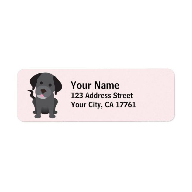 Black Labrador Returetiketter Returadress Etikett (Framsidan)