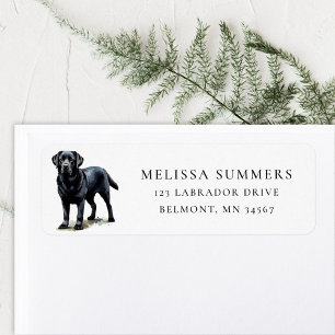 Black Labrador Return-adressetikett Returadress Etikett