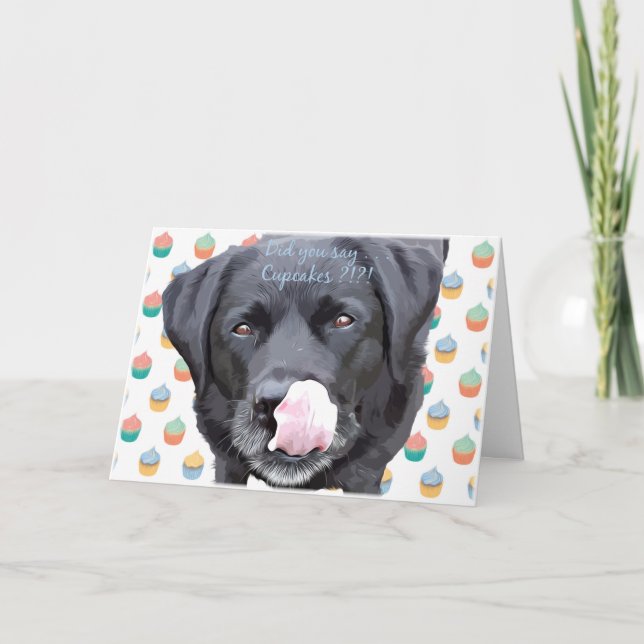 Black Labrador - sa du Muffinsar Birthday? Kort (Framsida)