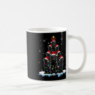 Black Labrador Santa Julgran Ljus Julafton Do Kaffemugg