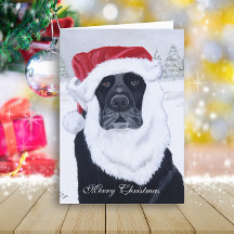 Black Labrador Santa Snö jul