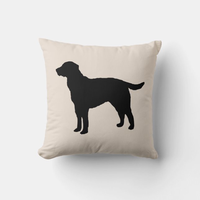 Black Labrador Silhouette Hund Pillow Kudde (Framsida)
