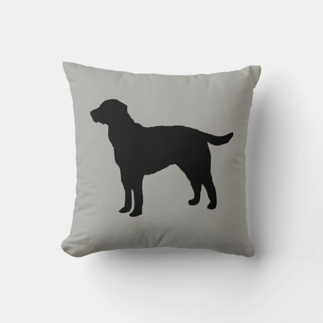 Black Labrador Silhouette Hund Pillow Kudde (Framsida)
