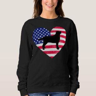 Black Labrador Silhouette och USA Heart T Shirt