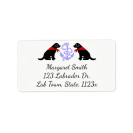 Black Labrador Sitta, havsgräns Nautical Adressetikett