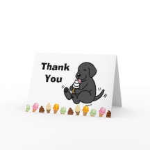 Black Labrador Slickar Ice Cream - tackkort