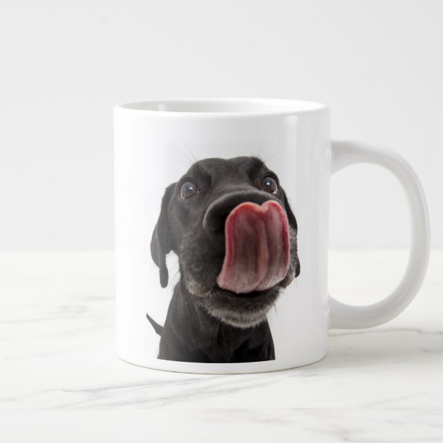 Black Labrador Slickar sin näsa Jumbo Mugg (Höger)