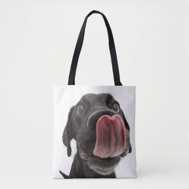 Black Labrador Slickar sin näsa Tygkasse (Framsida)