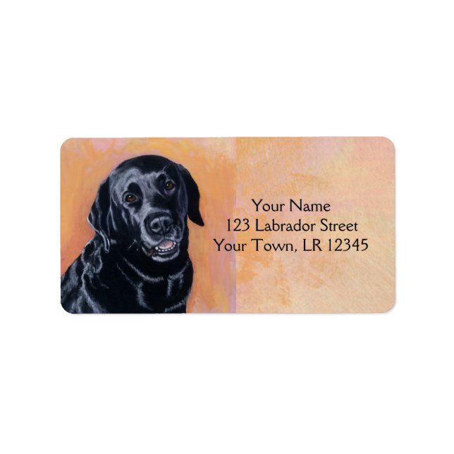 Black Labrador Smiling i ljuset Adressetikett (Framsidan)