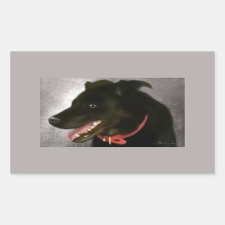 Black Labrador Stickers Rektangulärt Klistermärke