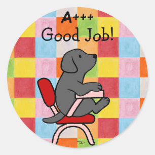 Black Labrador Student 1 Reward Stickers Runt Klistermärke