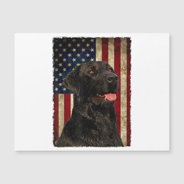 Black Labrador T Shirt Gift USA flagga Lab Owner D (Framsida)