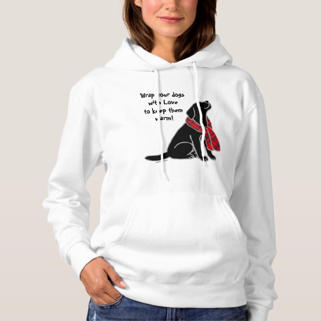 Black Labrador Tartan Scarf T Shirt (Framsida)