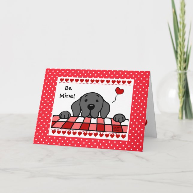 Black Labrador tittar på dig Valentine Helgkort (Framsida)