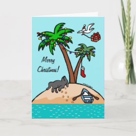Black Labrador Tropical jul Helgkort