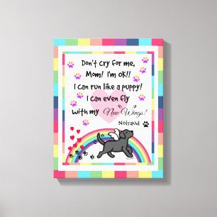Black Labrador Trotting Rainbow Bridge art Canvastryck