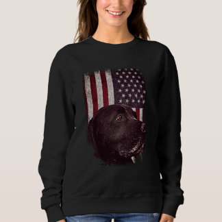 Black Labrador USA Flag Lab Dog Owner T Shirt