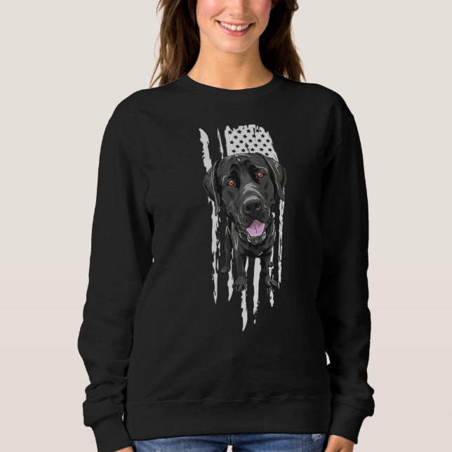 Black Labrador USA flagga Lab Owner Bird Anka Hunt T Shirt (Framsida)