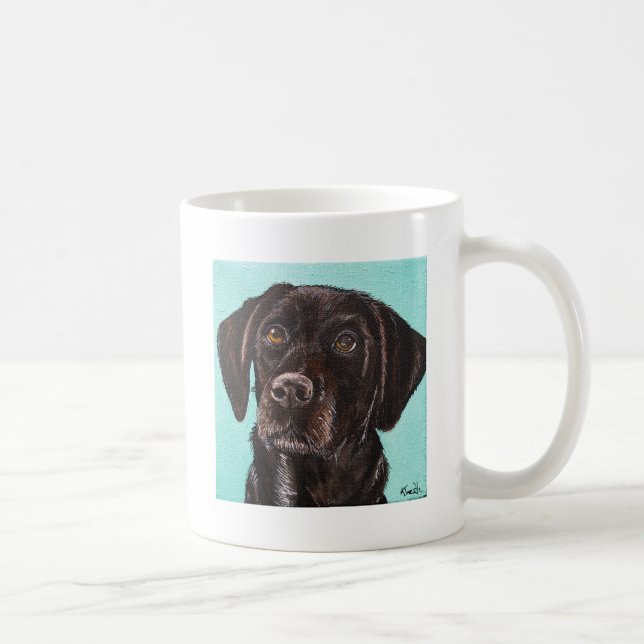 Black Labrador - Vallmo Painting Kaffemugg (Höger)
