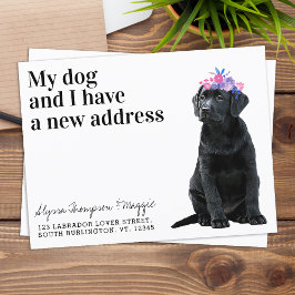 Black Labrador Vi har flyttat Ny adress Hund Flytt Vykort