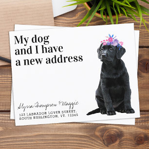 Black Labrador Vi har flyttat Ny adress Hund Flytt Vykort