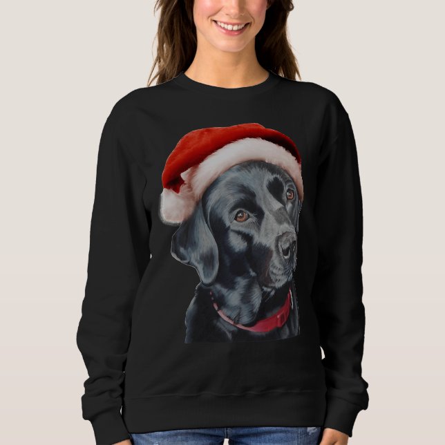 Black Labrador vid jul T Shirt (Framsida)