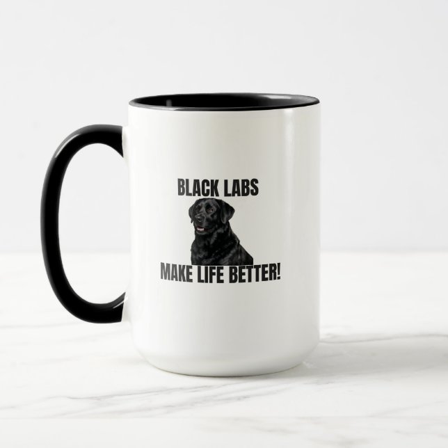 Black Labs Make Life Better! – Two-Sided Mug Mugg (Vänster)