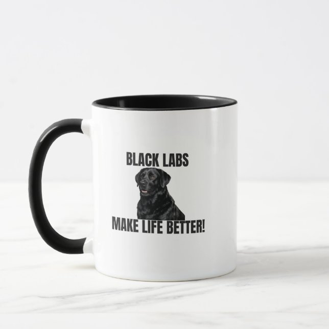 Black Labs Make Life Better! – Two-Sided Mug Mugg (Vänster)